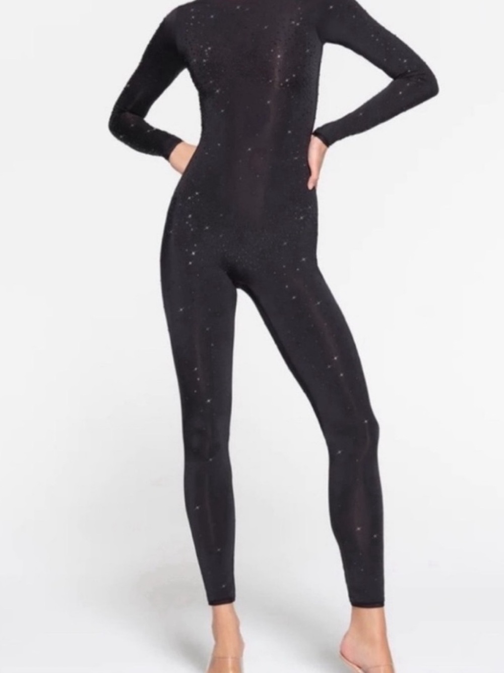 Skims jelly sheet Swarovski Sparkle Long-Sleeve Jumpsuit